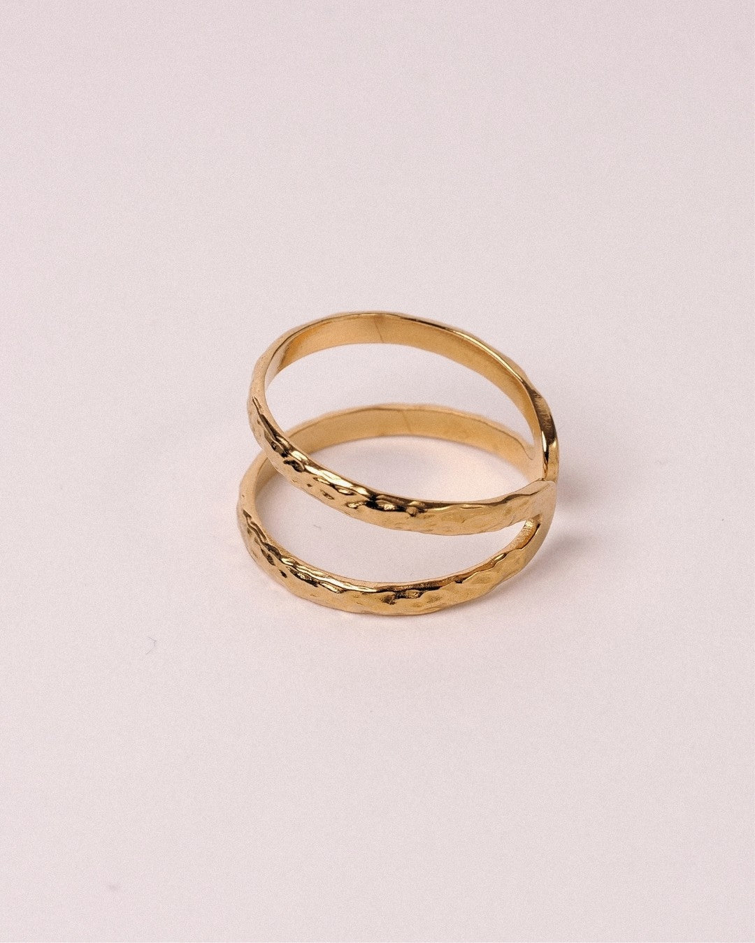 Anillo Doble Acero Inoxidable Dorado - Positive Jewels