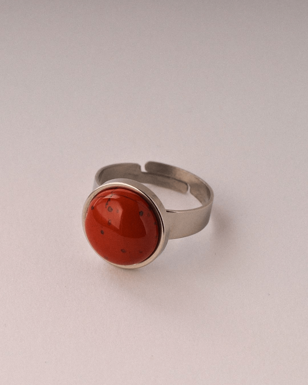 Anillo Nova Acero Inoxidable Jaspe Rojo - Positive Jewels