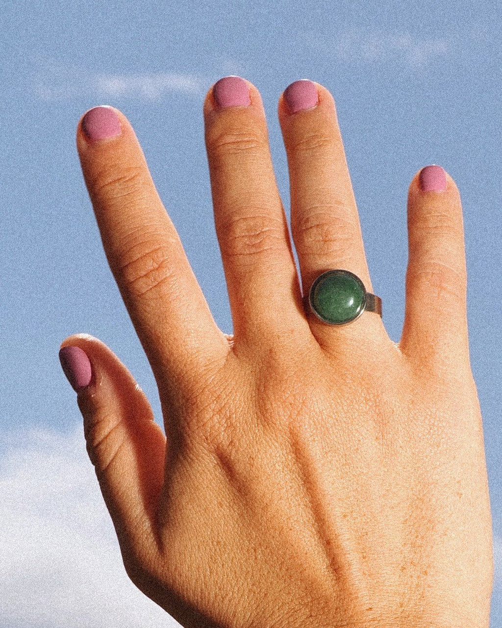 Anillo Nova Acero Inoxidable Aventurina - Positive Jewels