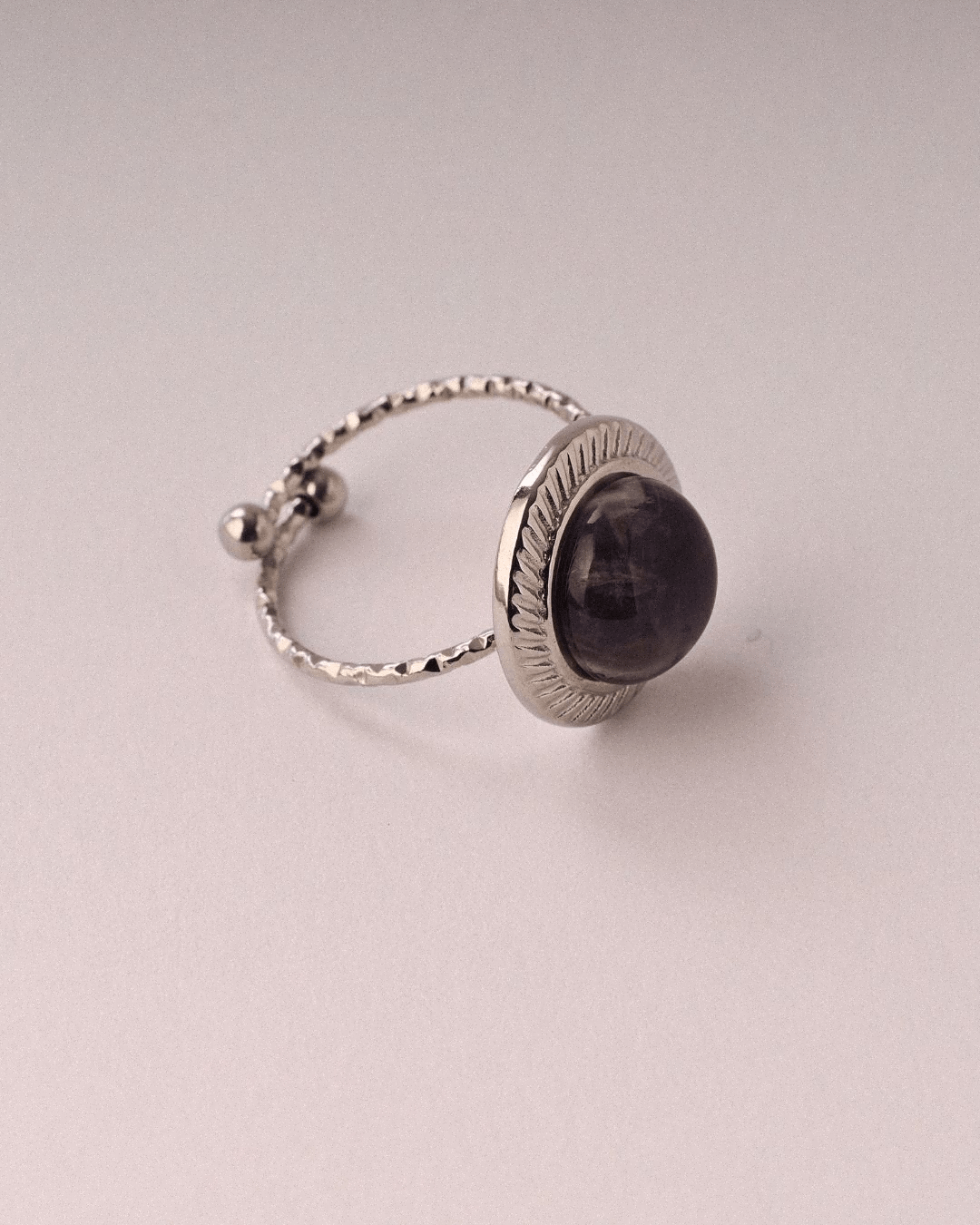 Anillo Astro Acero Inoxidable Amatista - Positive Jewels