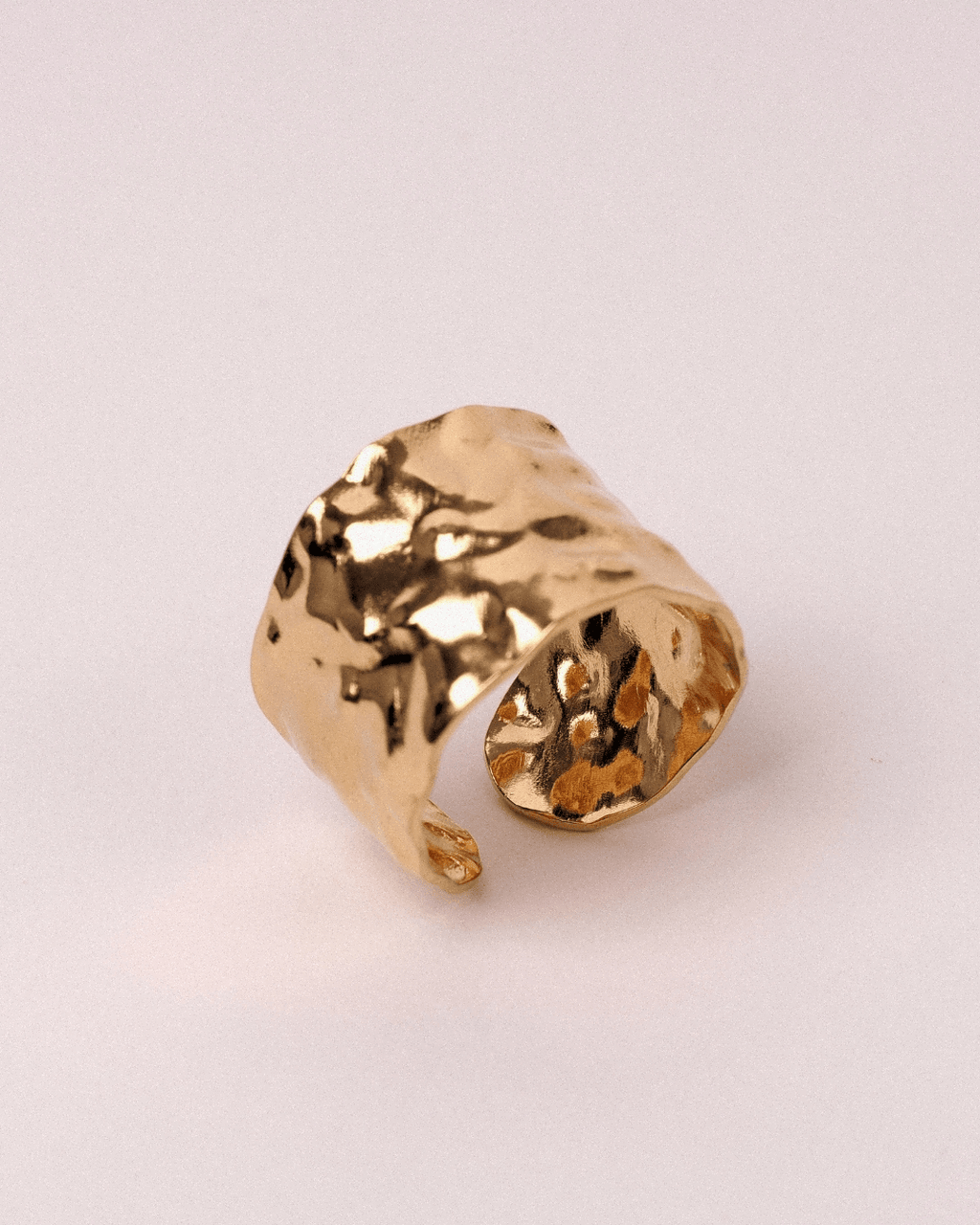 Anillo Corteza Acero Inoxidable Dorado - Positive Jewels