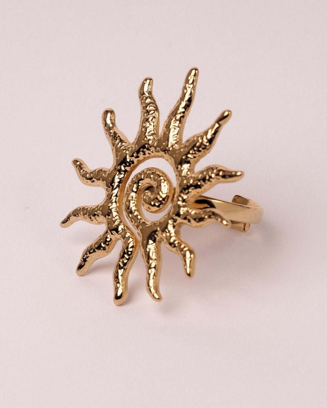 Anillo Sol Acero Inoxidable Dorado - Positive Jewels