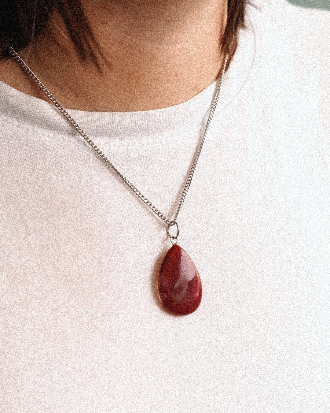 Collar Carnelia Acero Inoxidable - Positive Jewels