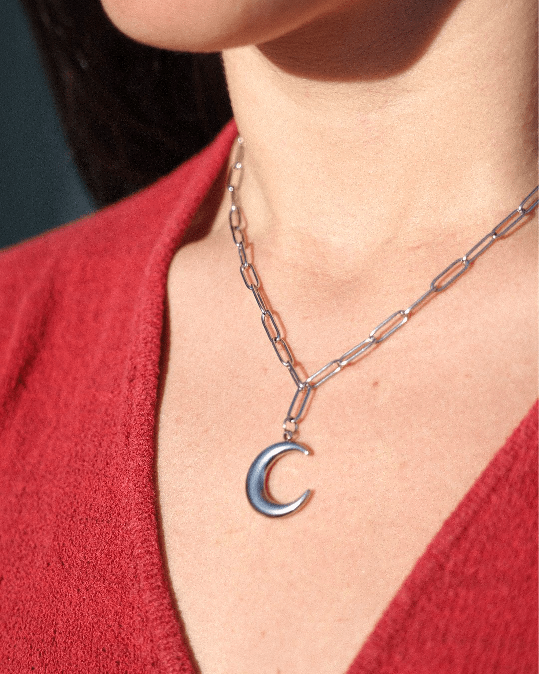 Collar Luna Acero Inoxidable - Positive Jewels