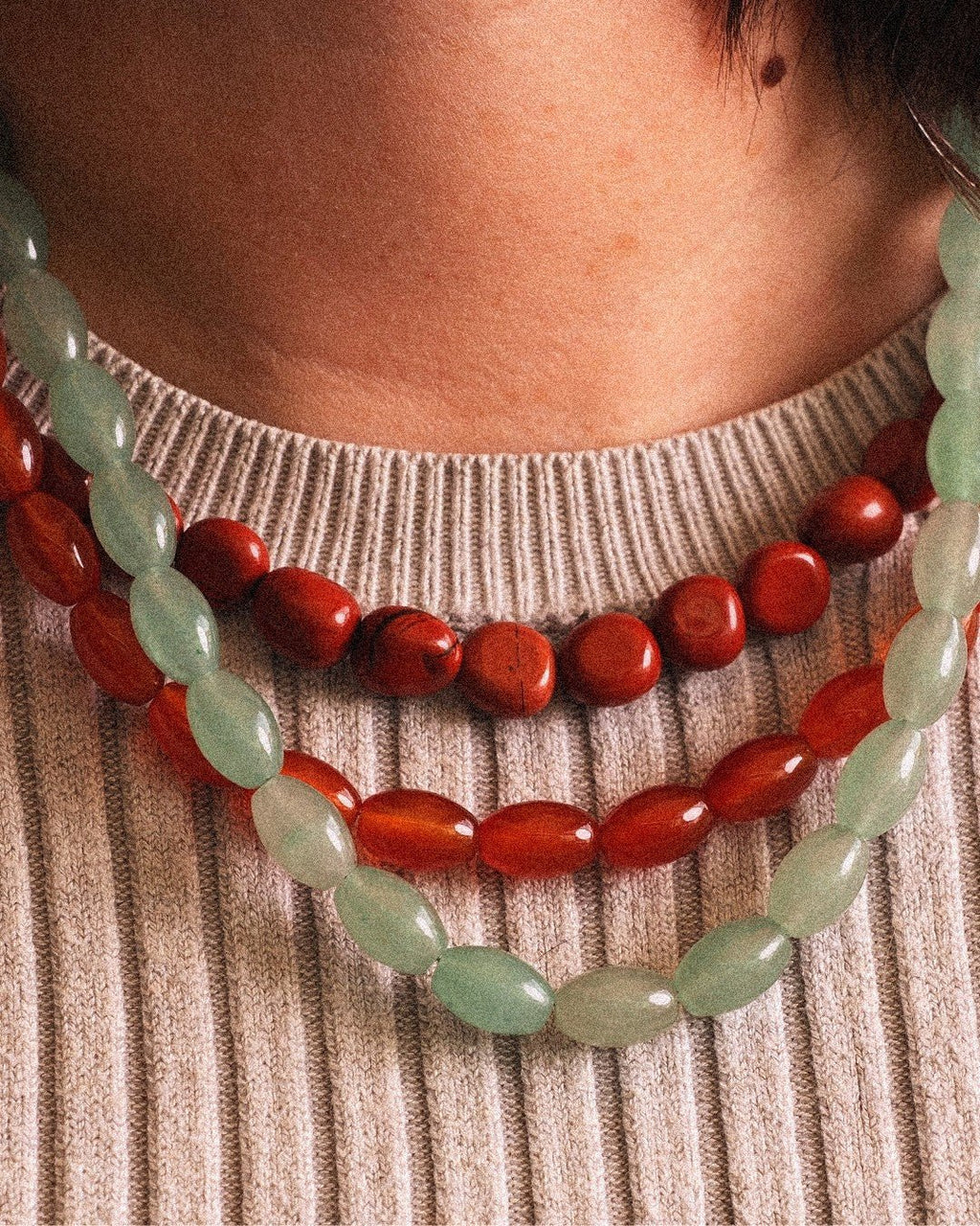 Collar Marte Acero Inoxidable Jaspe Rojo - Positive Jewels