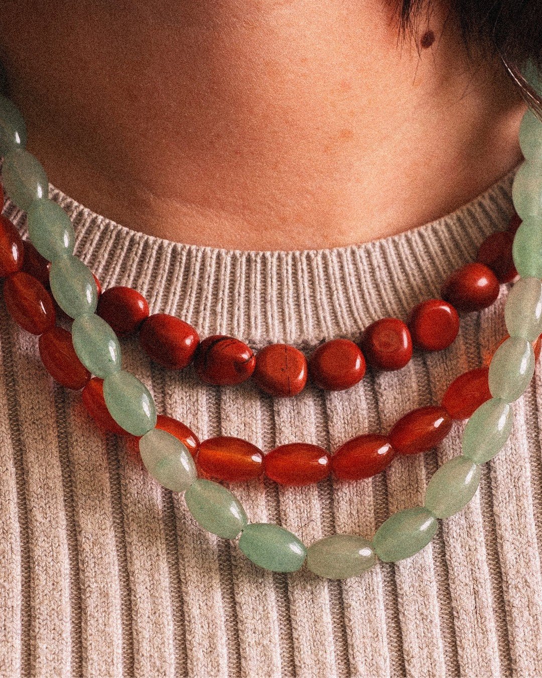 Collar Marte Acero Inoxidable Jaspe Rojo - Positive Jewels