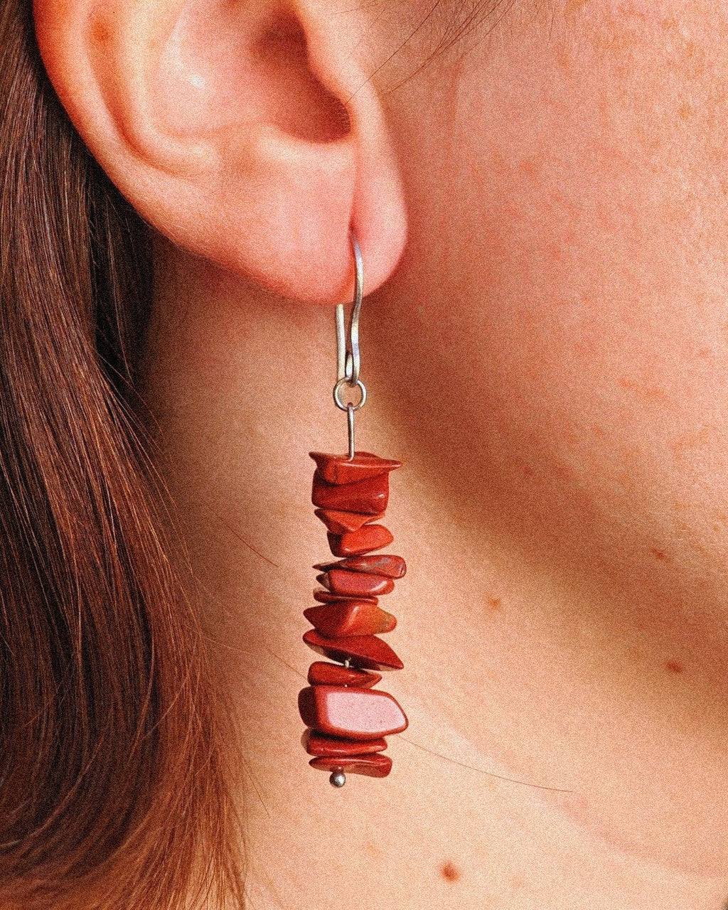 Pendientes Lasca Acero Inoxidable Jaspe Rojo - Positive Jewels