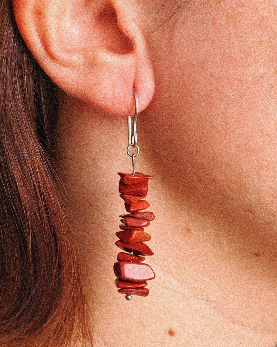 Pendientes Lasca Acero Inoxidable Jaspe Rojo - Positive Jewels