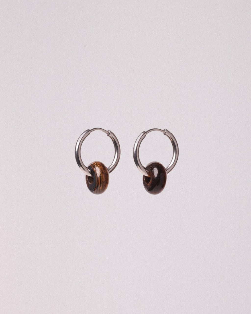 Pendientes Órbita Acero Inoxidable Ojo de Tigre - Positive Jewels