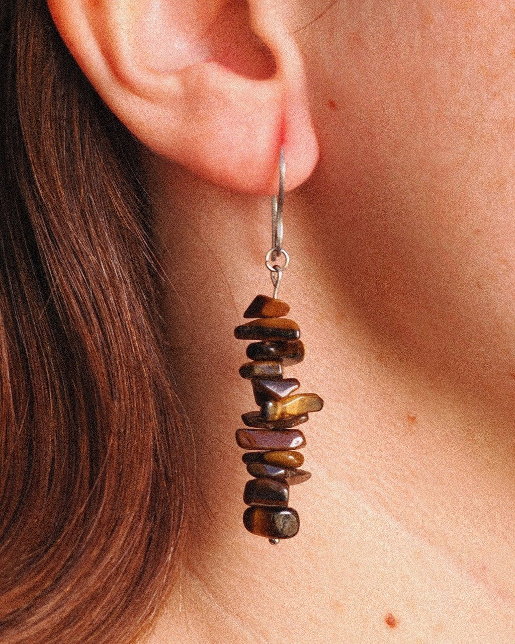 Pendientes Lasca Acero Inoxidable Ojo de Tigre - Positive Jewels