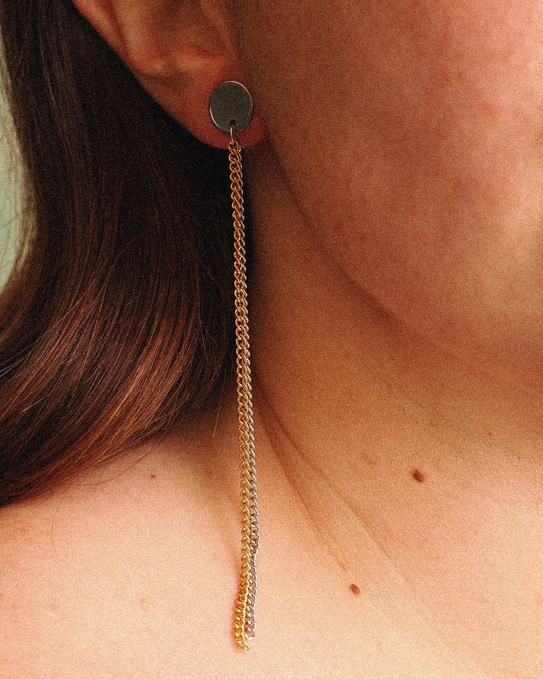 Pendientes Fugaz Acero Inoxidable Bicolor - Positive Jewels