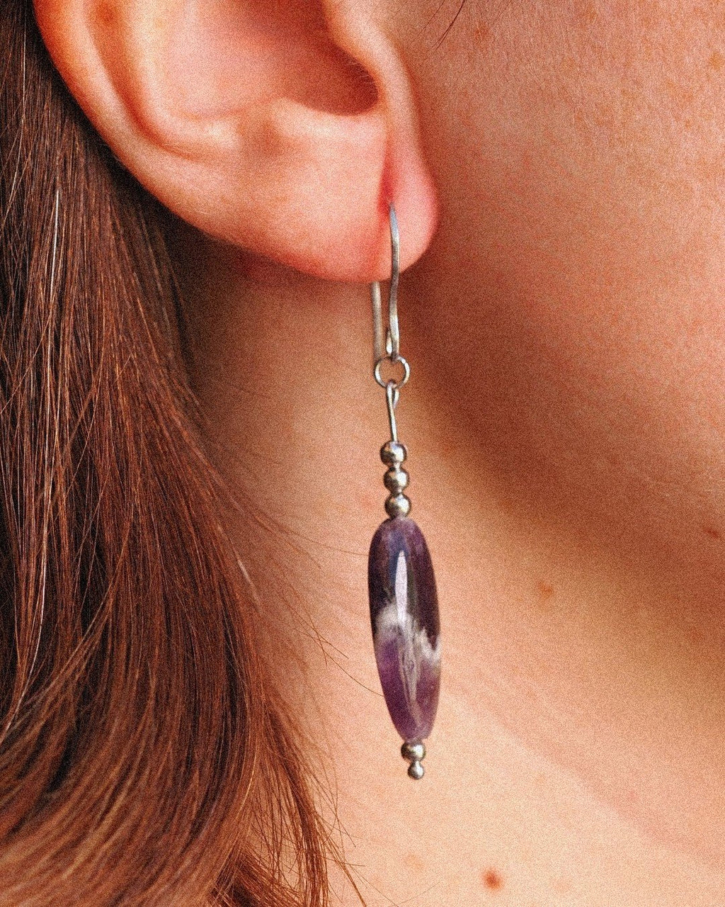 Pendientes Perseida Acero Inoxidable Amatista - Positive Jewels