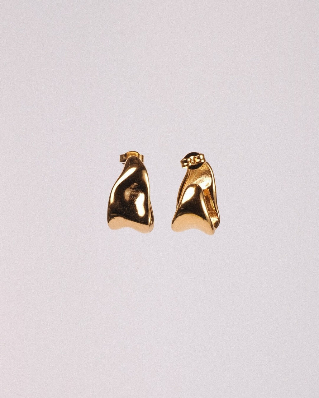 Pendientes Onda Acero Inoxidable Dorado - Positive Jewels