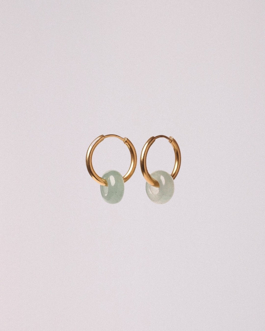 Pendientes Órbita Acero Inoxidable Dorado Aventurina - Positive Jewels