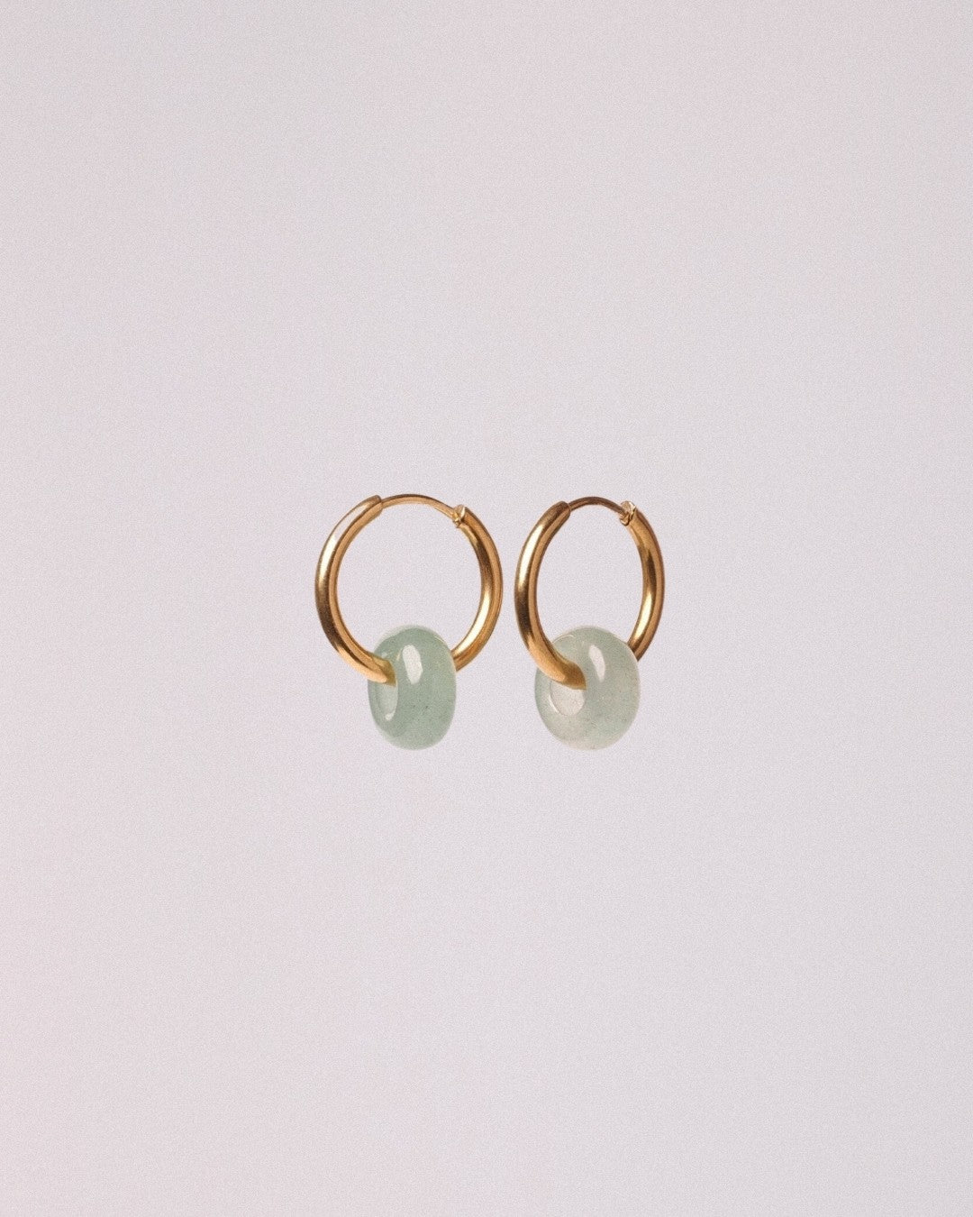 Pendientes Órbita Acero Inoxidable Dorado Aventurina - Positive Jewels