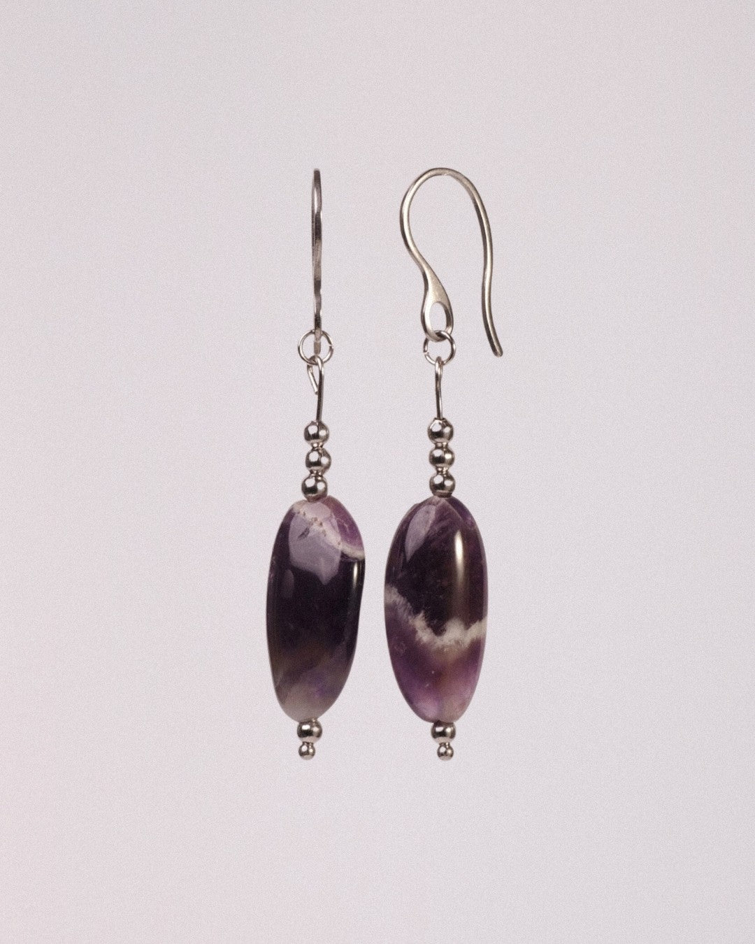 Pendientes Perseida Acero Inoxidable Amatista - Positive Jewels