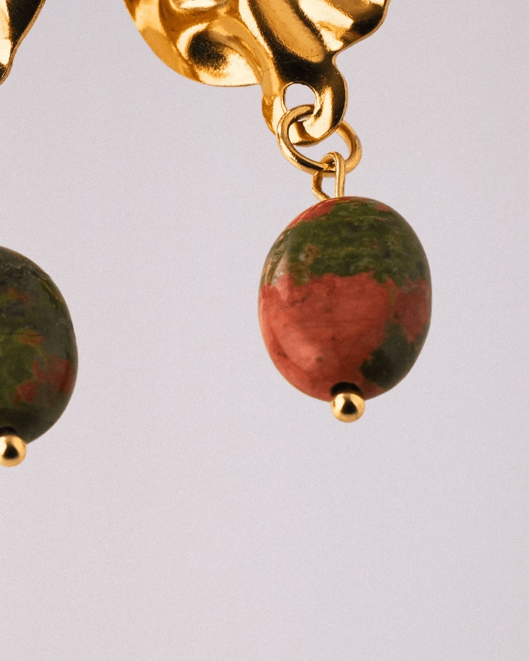 Pendientes Tierra Acero Inoxidable Dorado Unakita - Positive Jewels