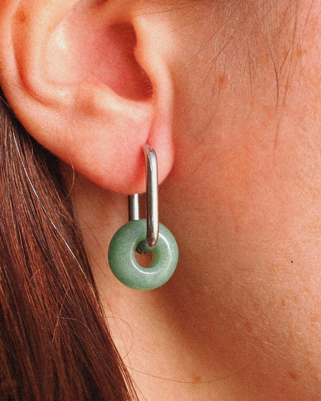 Pendientes Órbita Max Acero Inoxidable Aventurina - Positive Jewels