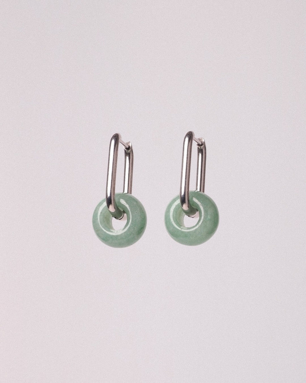 Pendientes Órbita Max Acero Inoxidable Aventurina - Positive Jewels