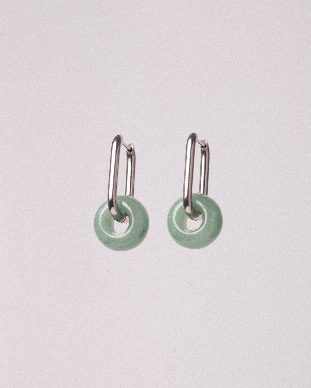 Pendientes Órbita Max Acero Inoxidable Aventurina - Positive Jewels