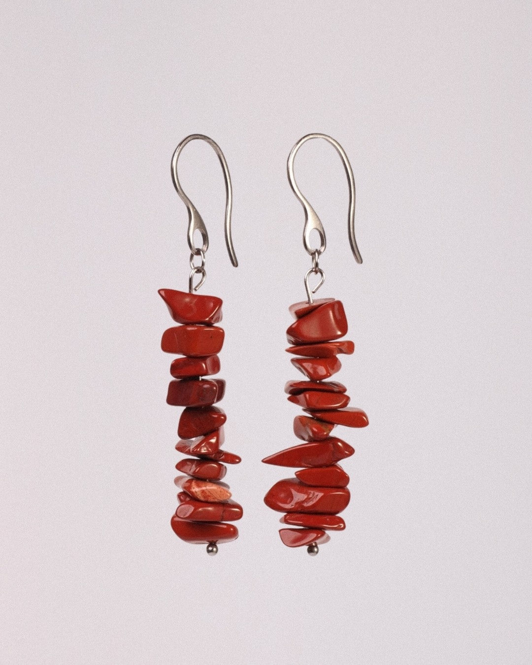 Pendientes Lasca Acero Inoxidable Jaspe Rojo - Positive Jewels