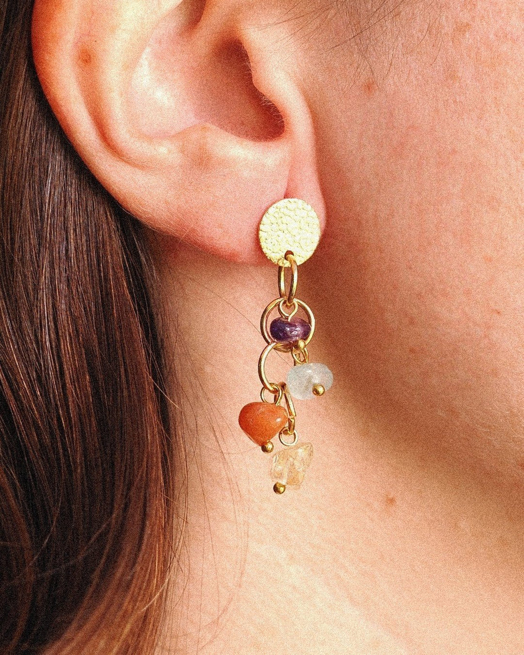 Pendientes Meteorito Acero Inoxidable Dorado - Positive Jewels