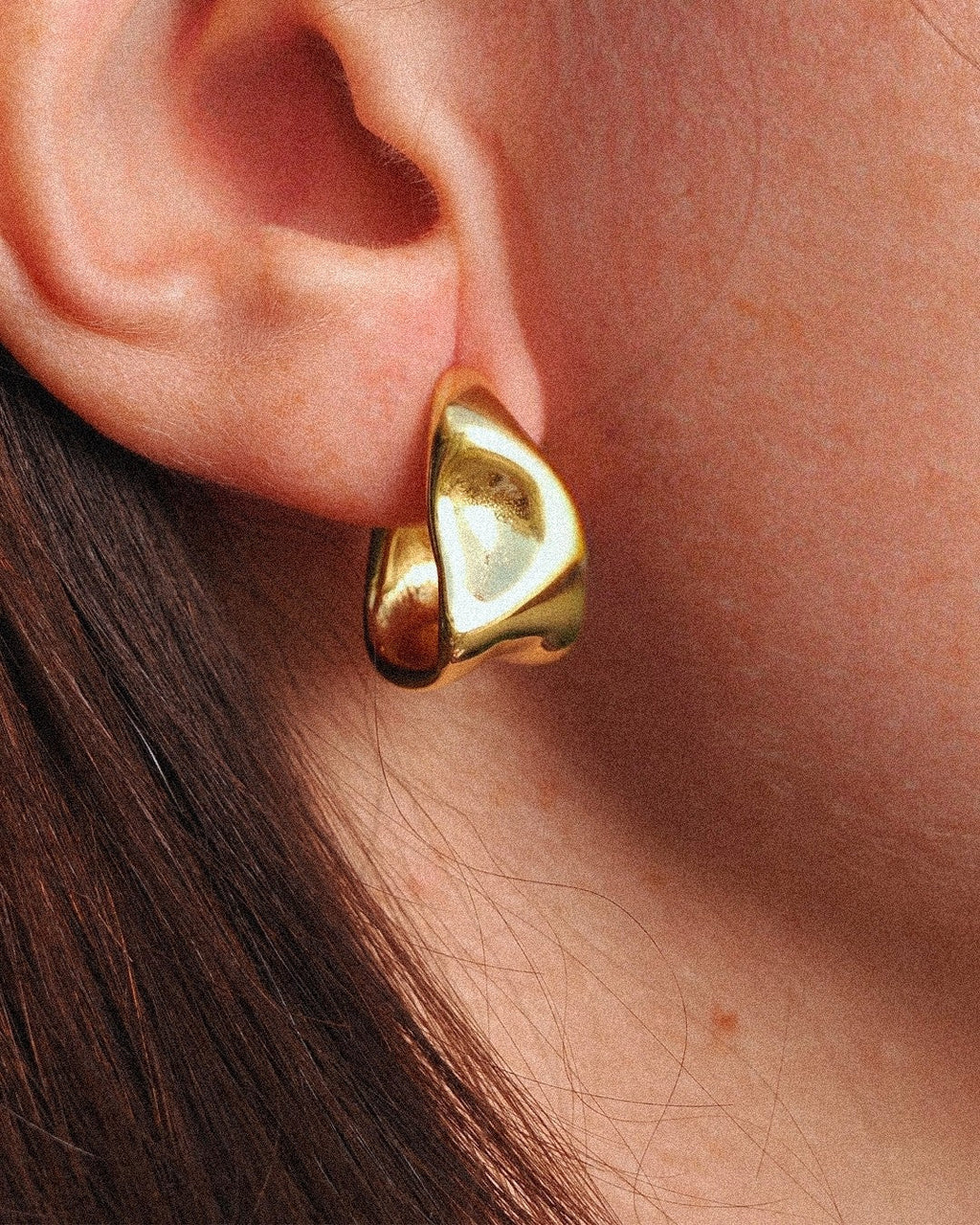 Pendientes Onda Acero Inoxidable Dorado - Positive Jewels