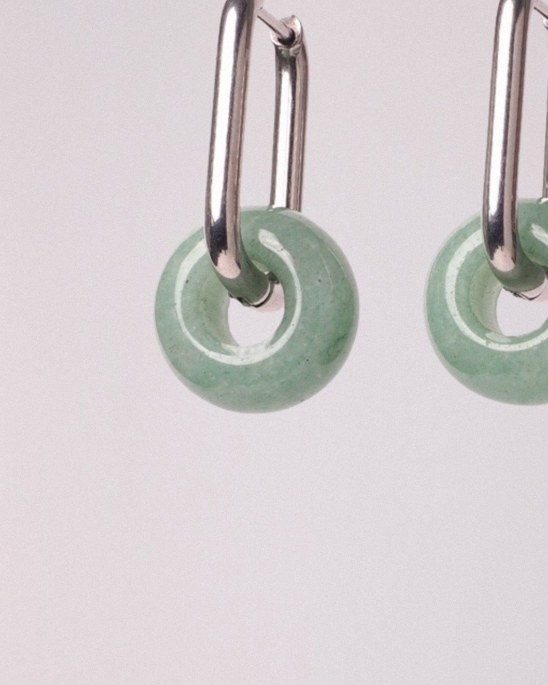 Pendientes Órbita Max Acero Inoxidable Aventurina - Positive Jewels