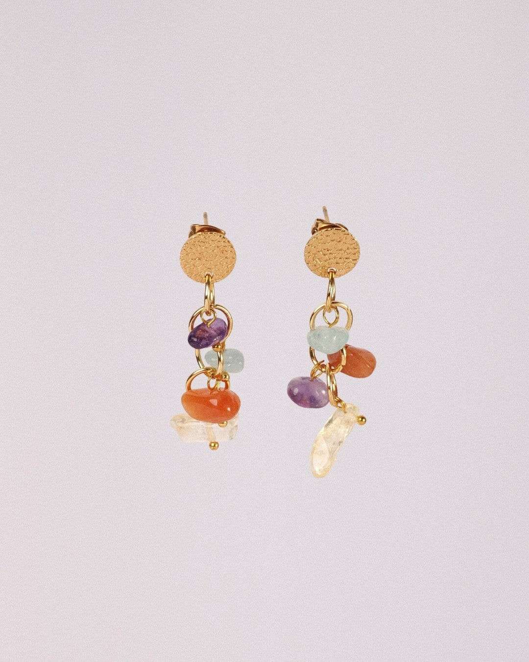 Pendientes Meteorito Acero Inoxidable Dorado - Positive Jewels