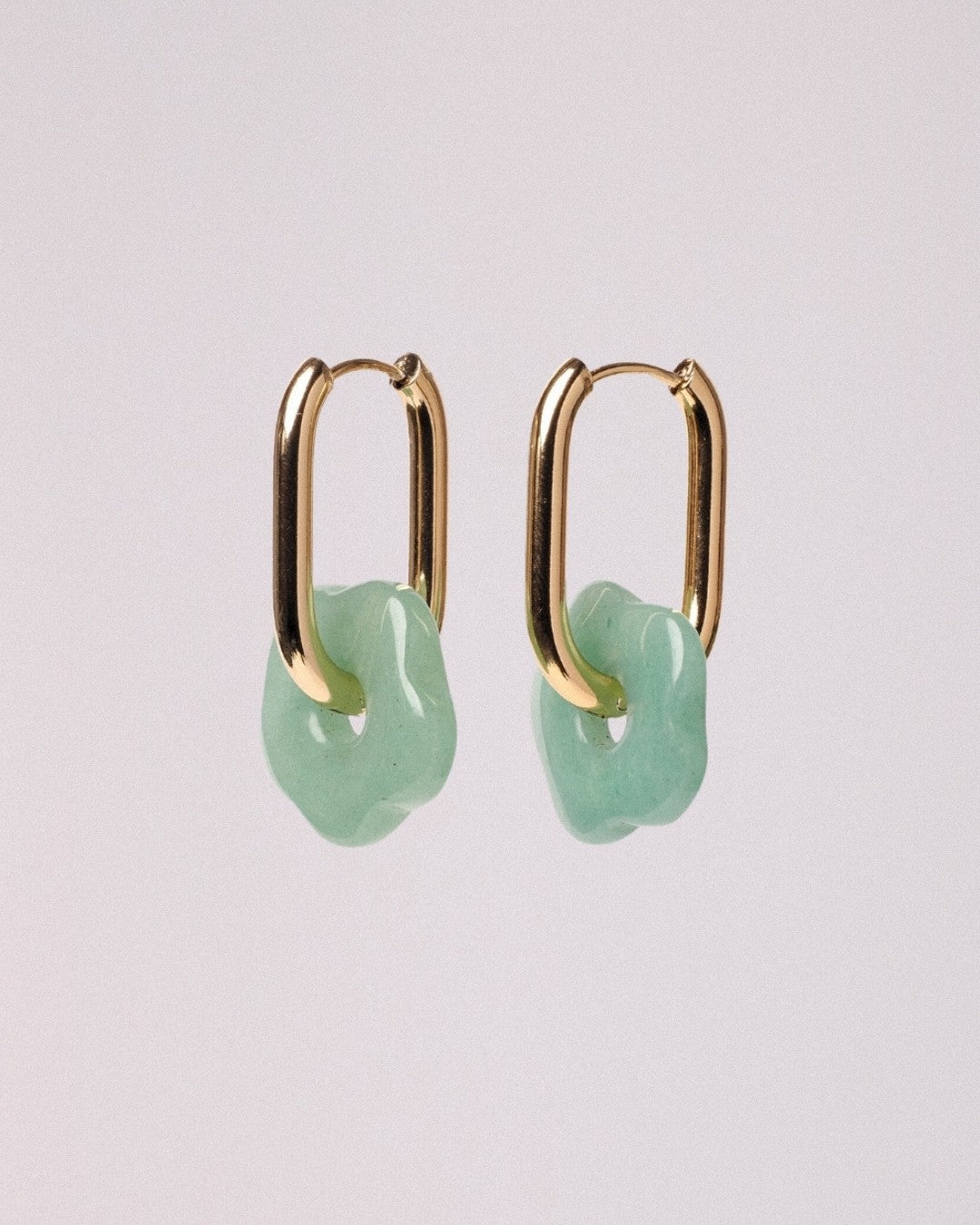 Pendientes Flor Acero Inoxidable Dorado Aventurina - Positive Jewels