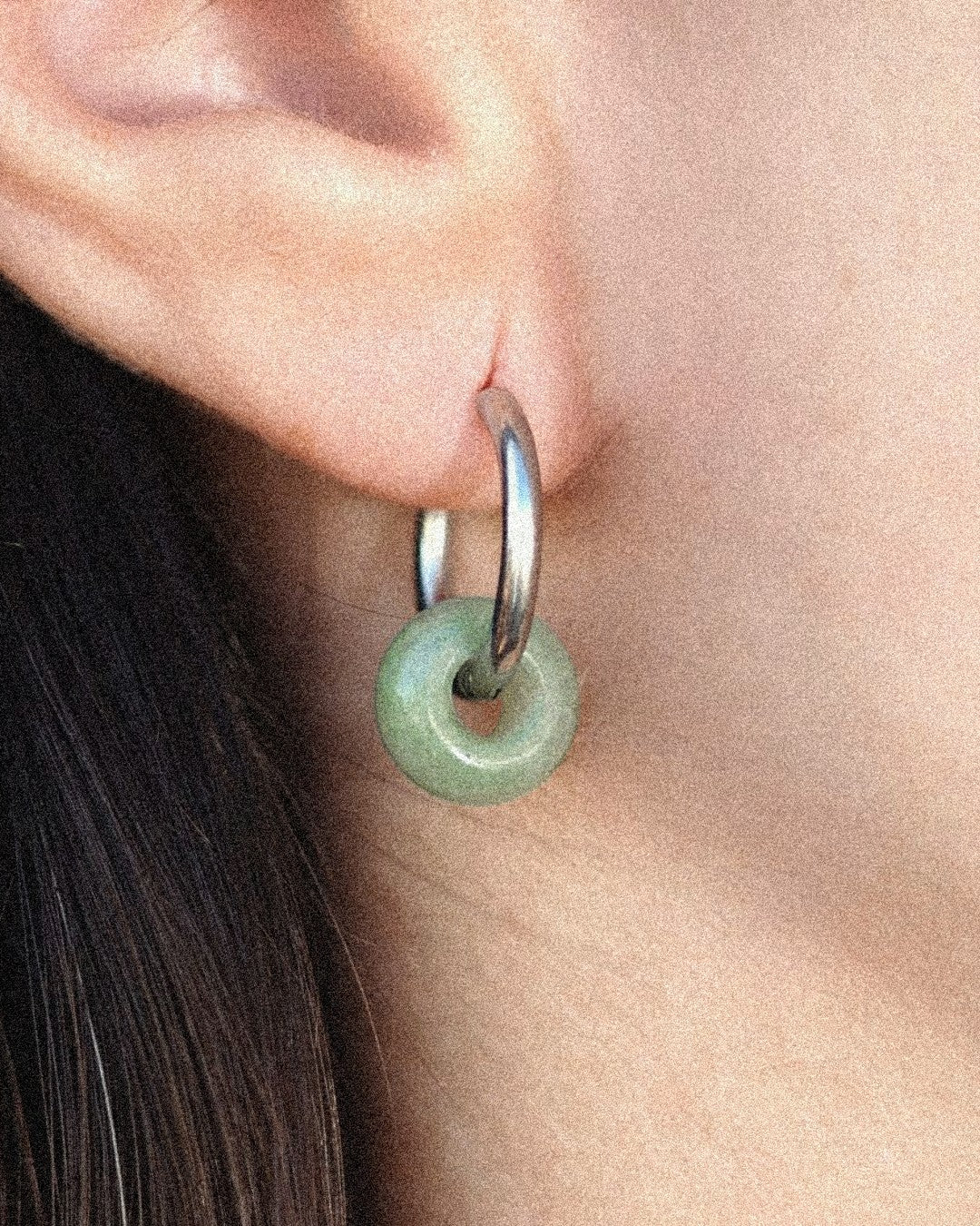 Pendientes Órbita Acero Inoxidable Aventurina - Positive Jewels