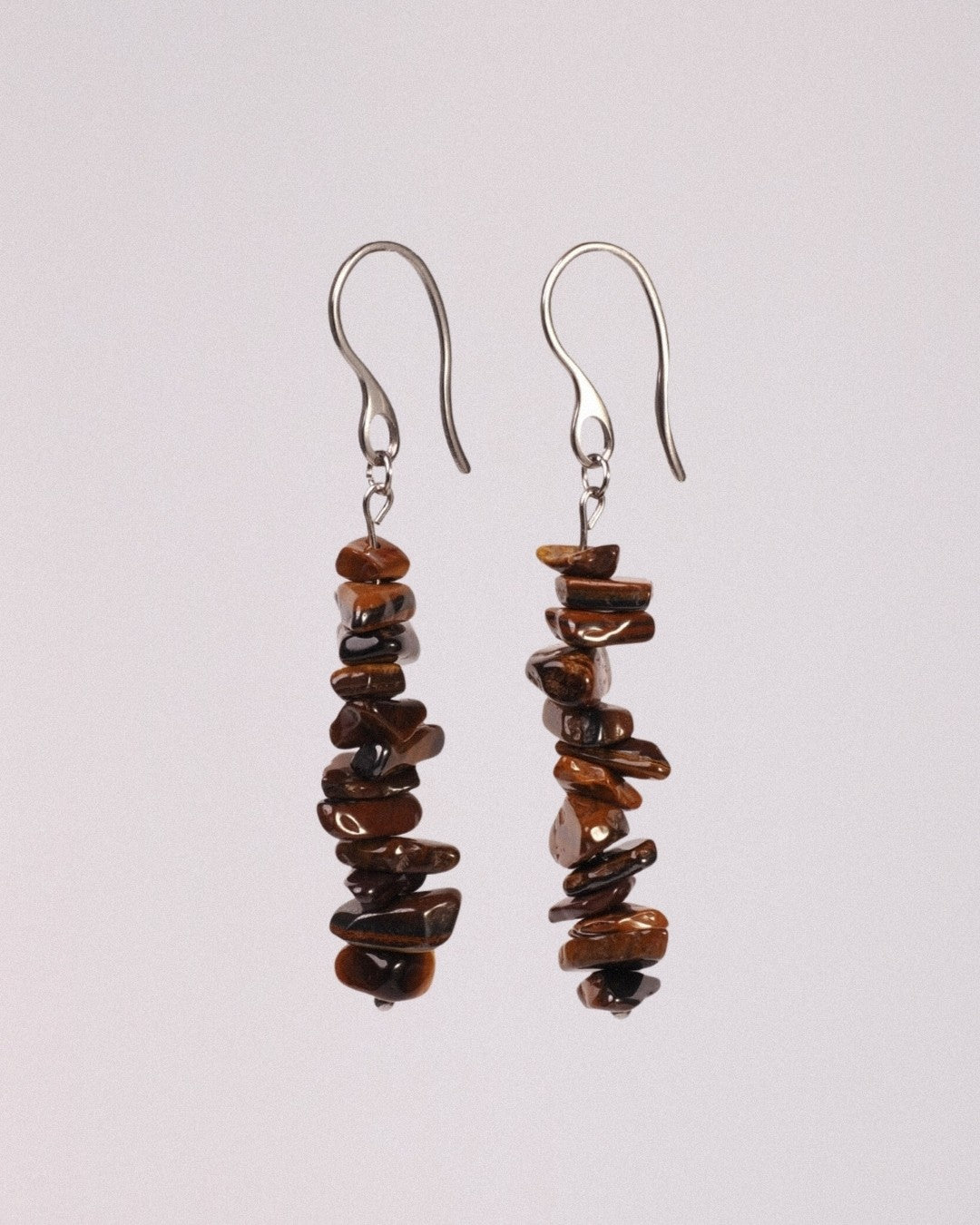 Pendientes Lasca Acero Inoxidable Ojo de Tigre - Positive Jewels