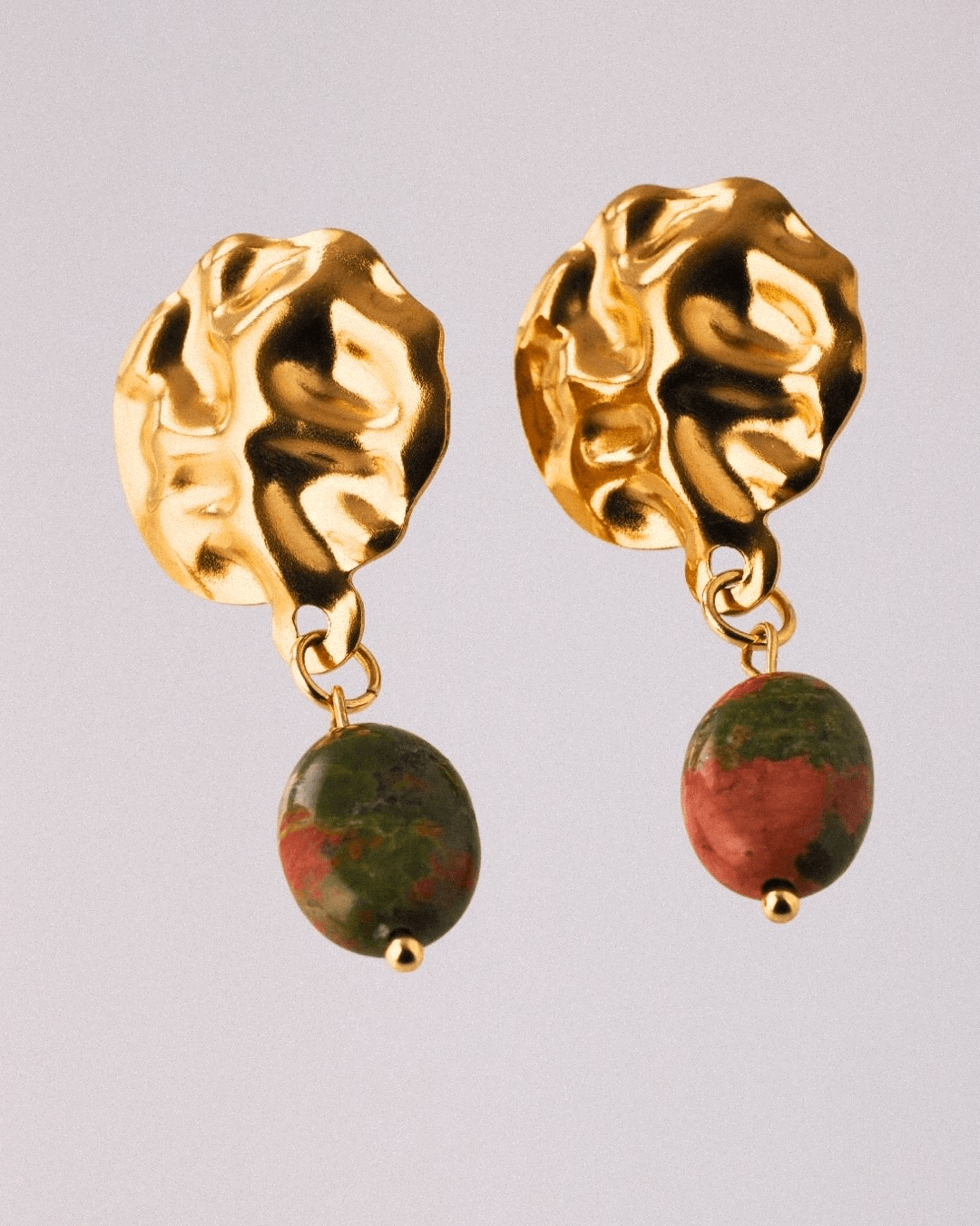 Pendientes Tierra Acero Inoxidable Dorado Unakita - Positive Jewels