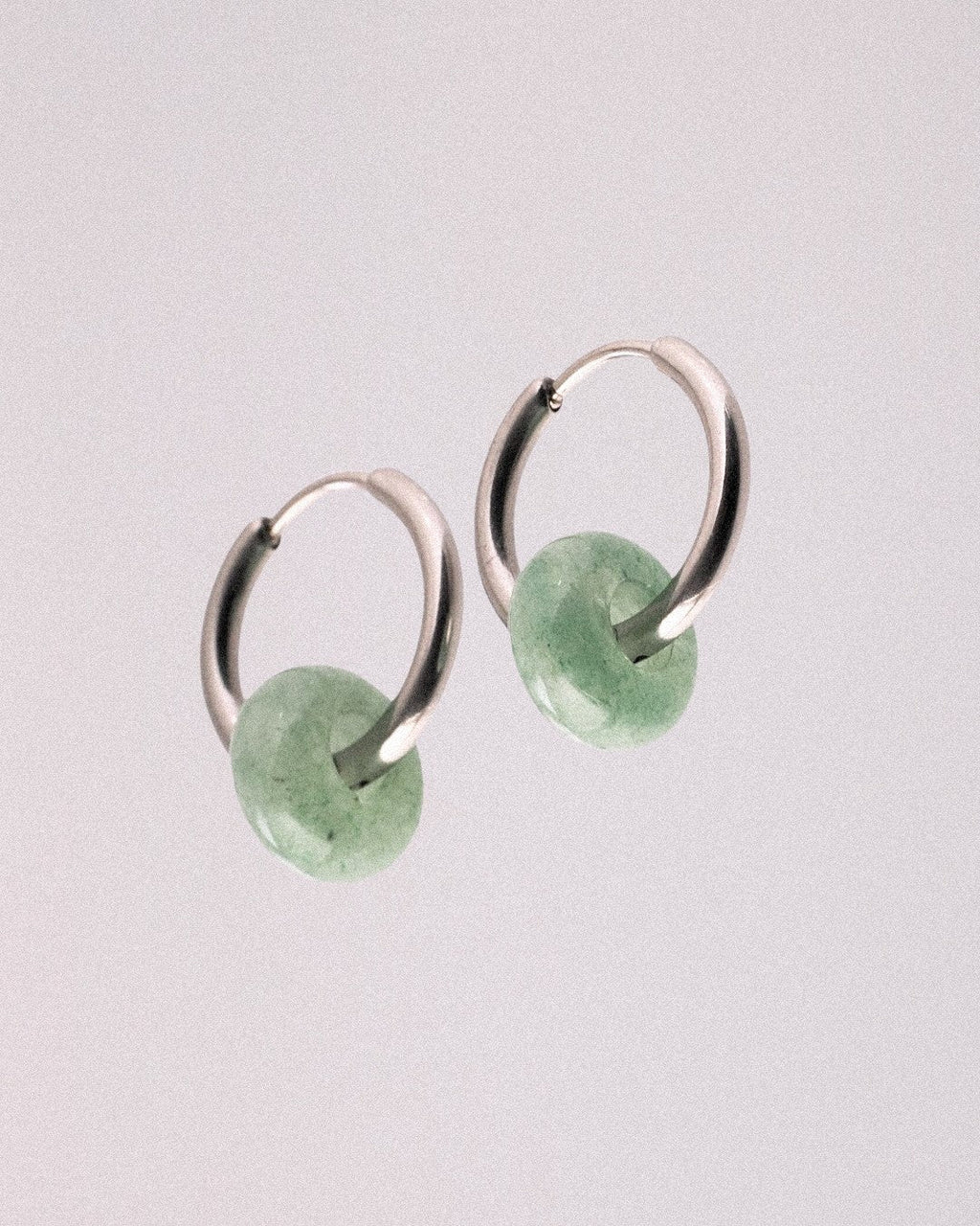 Pendientes Órbita Acero Inoxidable Aventurina - Positive Jewels