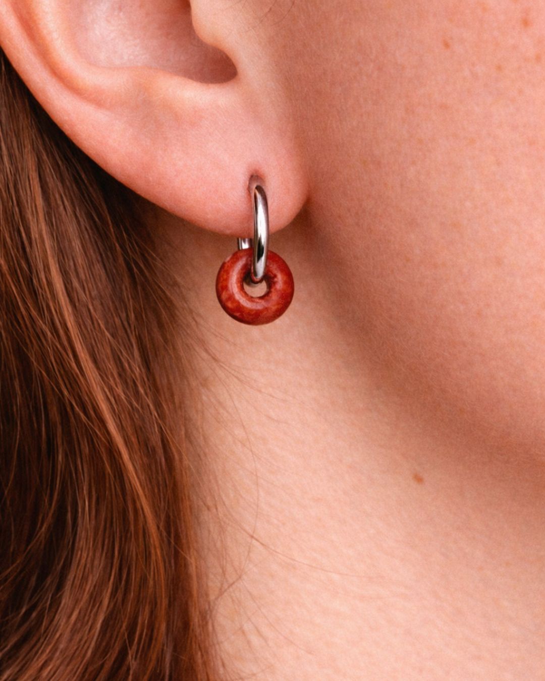 pendientes jaspe rojo