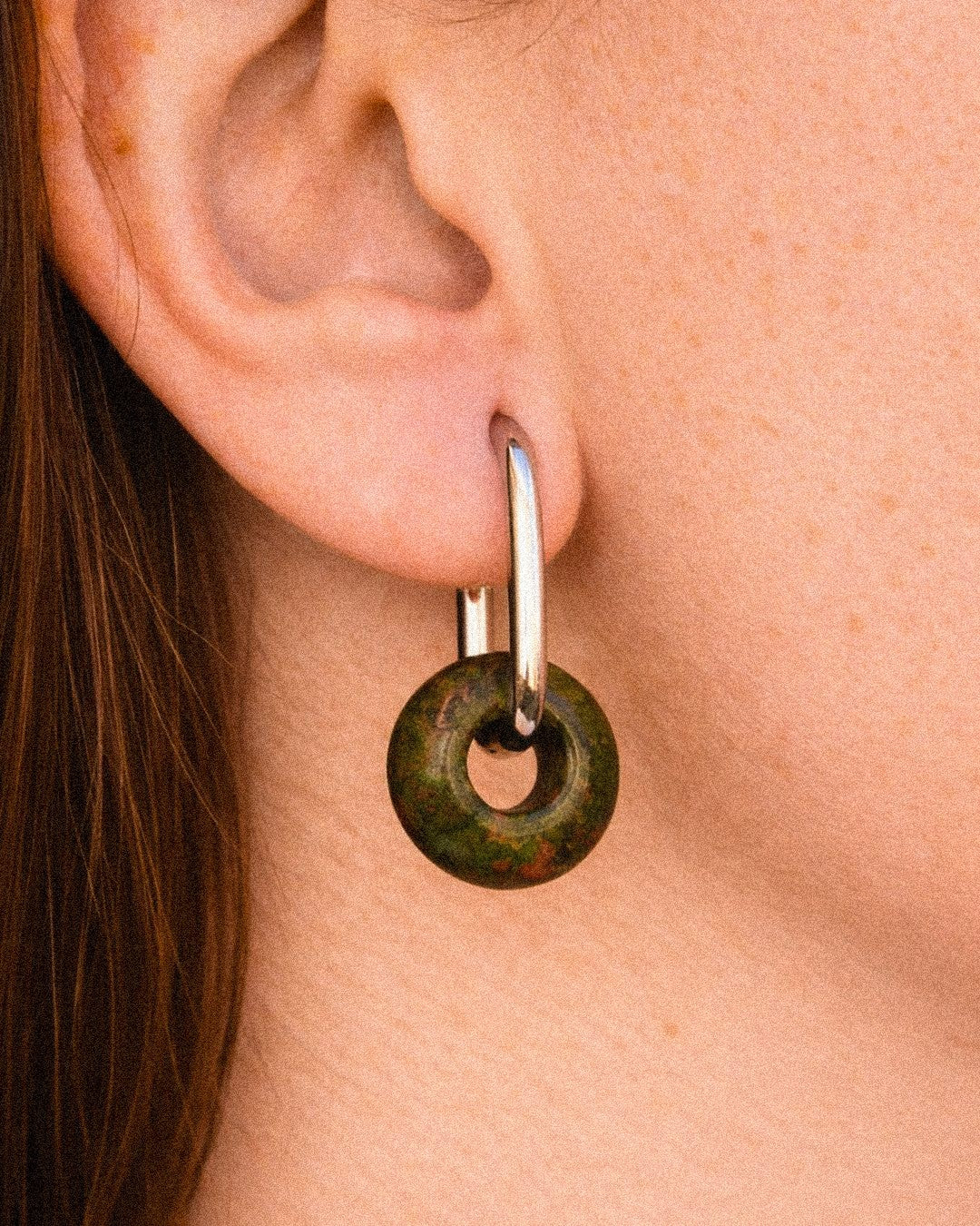 pendientes piedras naturales