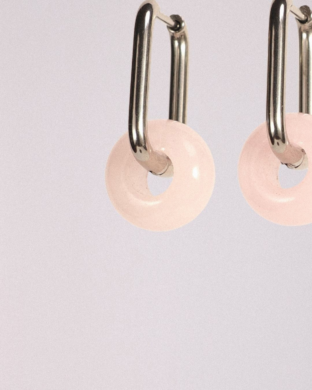 pendientes cuarzo rosa