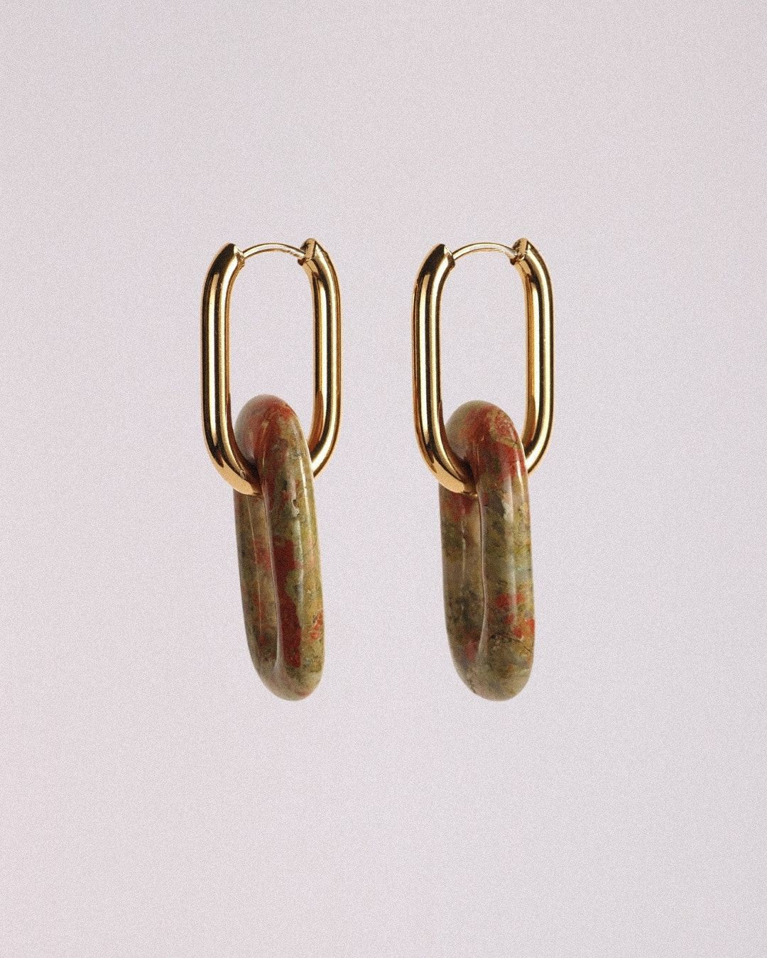 Pendientes Elipse Acero Inoxidable Dorado Unakita