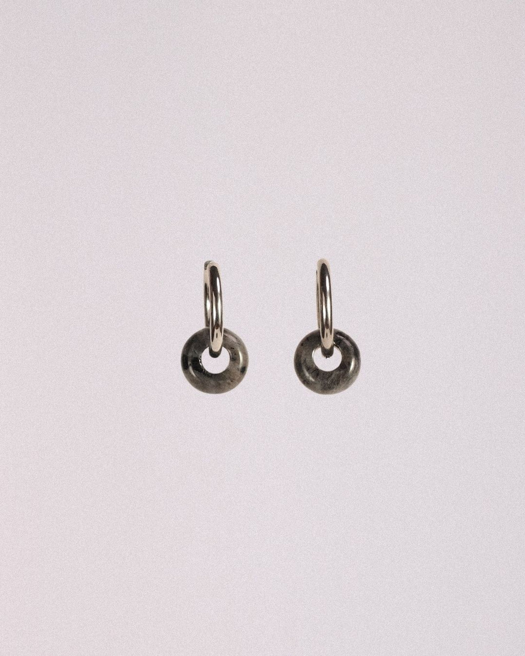 Pendientes Órbita Acero Inoxidable Obsidiana