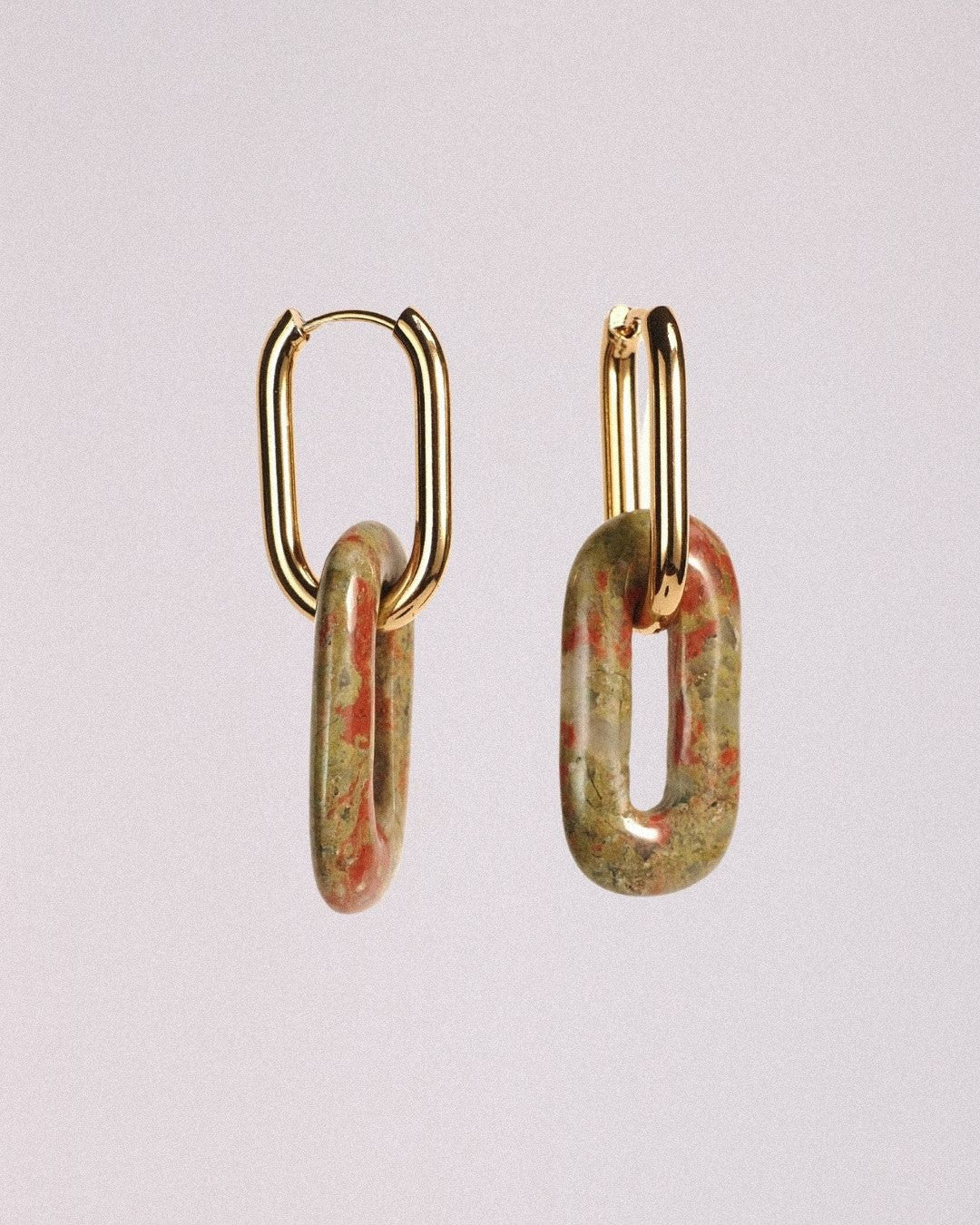 Pendientes Elipse Acero Inoxidable Dorado Unakita