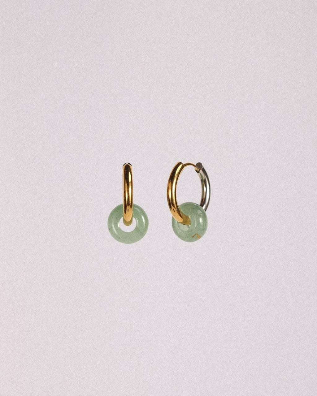 Pendientes Órbita Acero Inoxidable Bicolor Aventurina