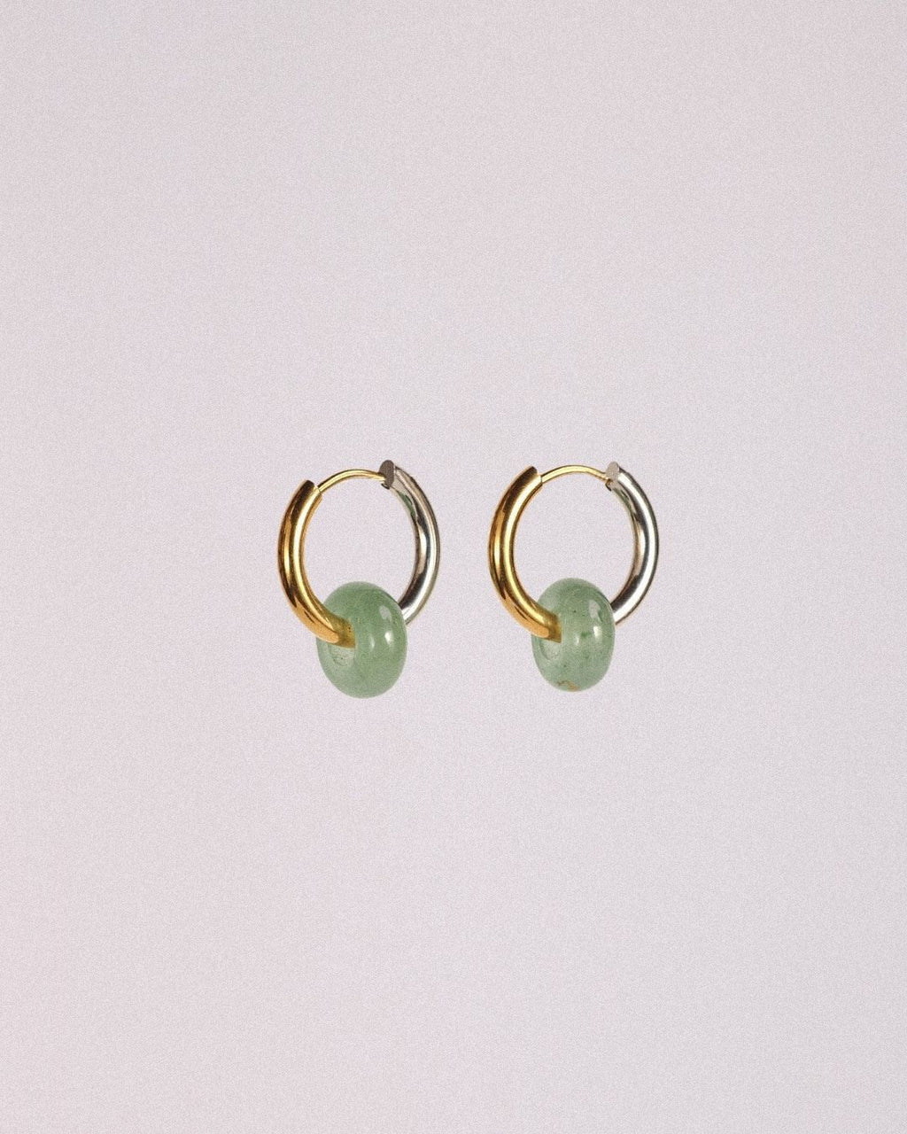 Pendientes Órbita Acero Inoxidable Bicolor Aventurina