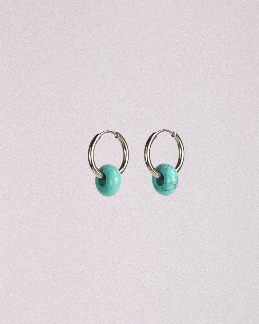 Pendientes Órbita Acero Inoxidable Turquesa
