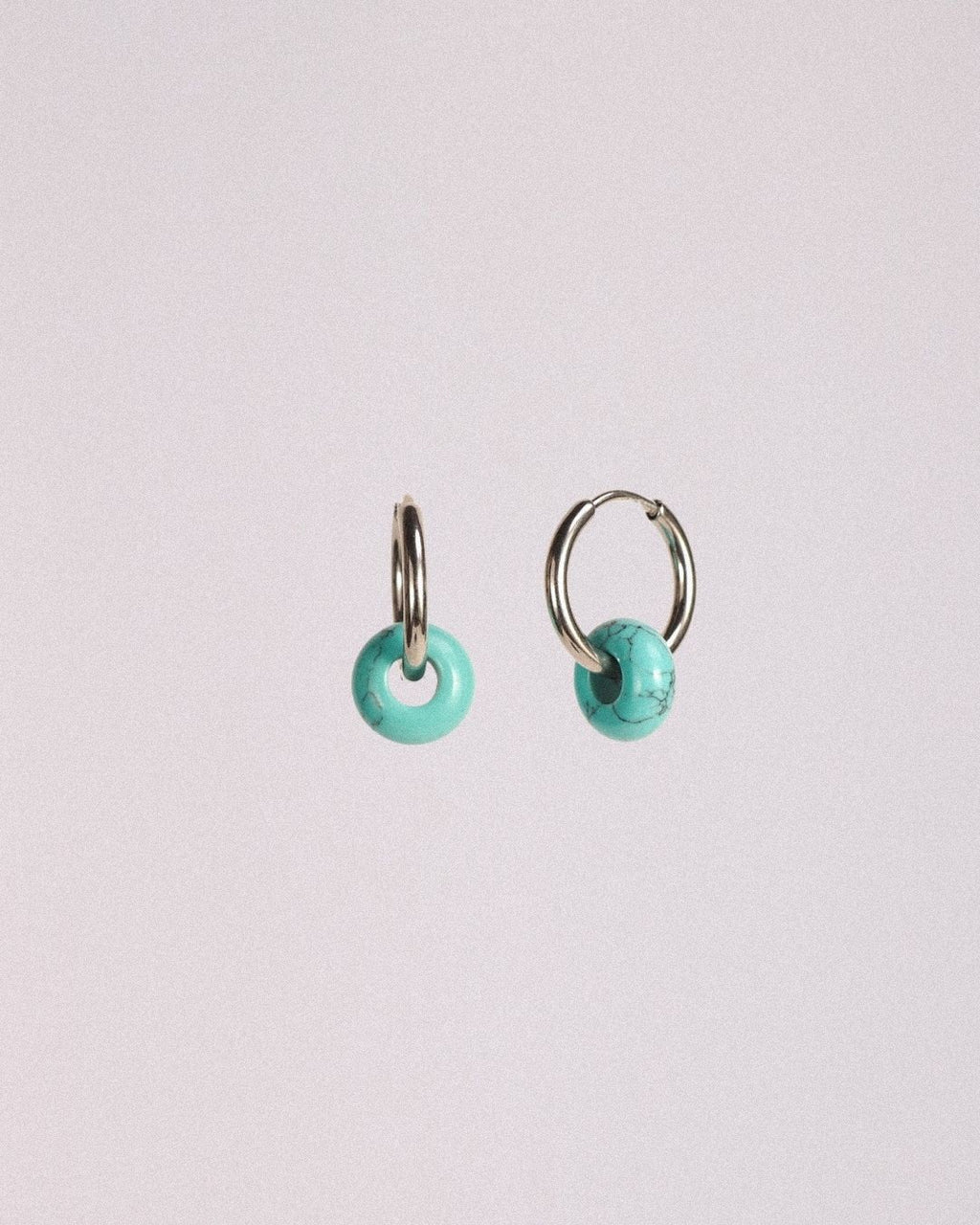 Pendientes Órbita Acero Inoxidable Turquesa