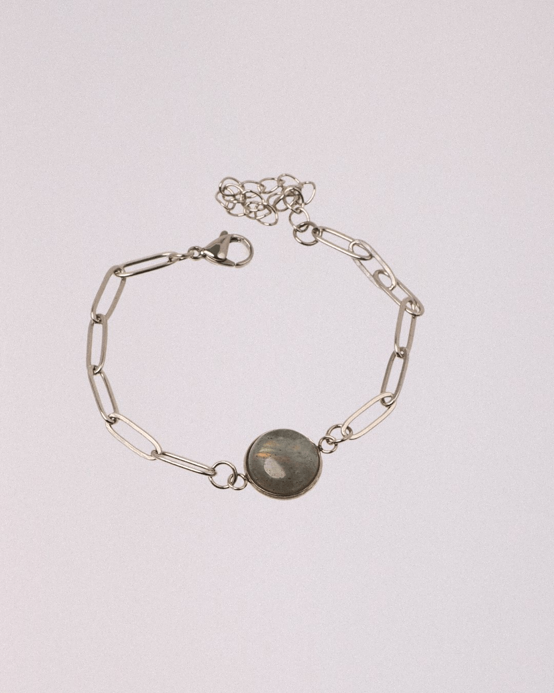 Pulsera Luna Llena Acero Inoxidable Labradorita - Positive Jewels