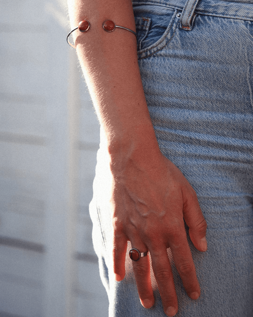 Pulsera Marte Acero Inoxidable Jaspe Rojo - Positive Jewels