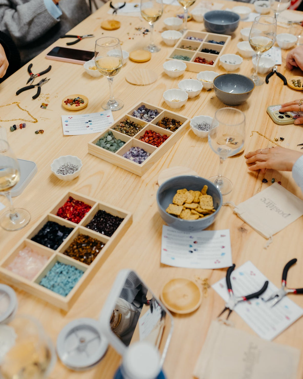 taller joyas con vino