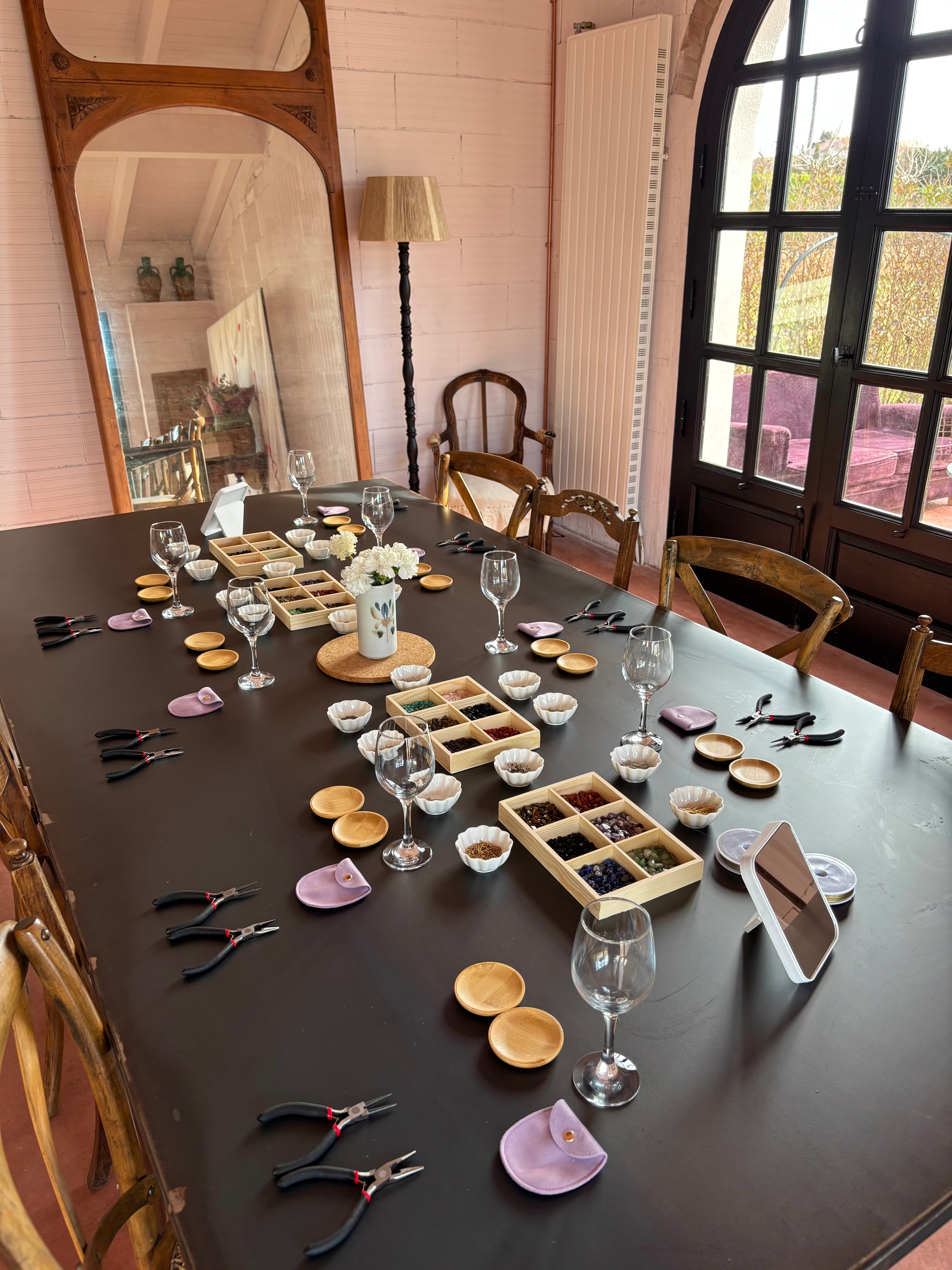 taller joyas y vino